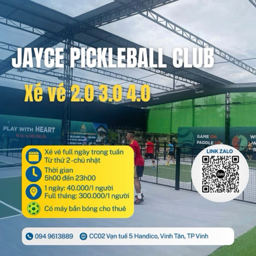 JAYCE PICKLEBALL ( Sân Có Mái Che )